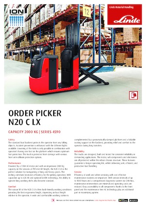 Orderverzameltrucks Linde N20C LX