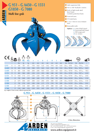 Hydr. vierdraadsgrijpers Arden GA 450