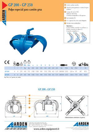 Hydr. vierdraadsgrijpers Arden GP 200