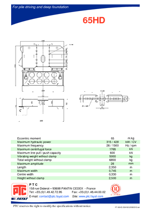 Trilhamers PTC 65 HD