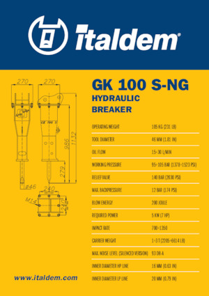 Hydraulische brekers Italdem GK 100 S-NG