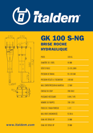 Hydraulische brekers Italdem GK 100 S-NG