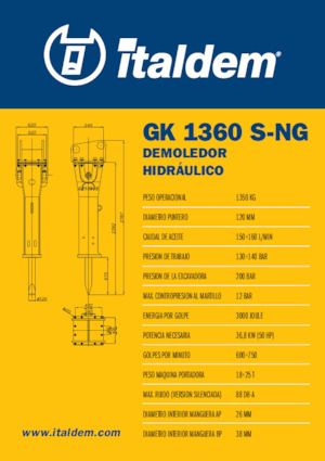 Hydraulische brekers Italdem GK 1360 S-NG
