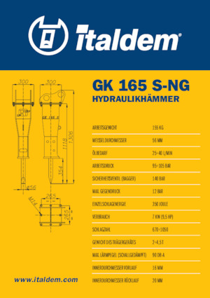 Hydraulische brekers Italdem GK 165 S-NG