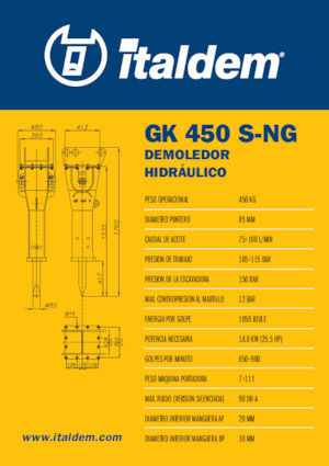 Hydraulische brekers Italdem GK 450 S-NG