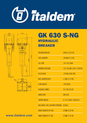 Hydraulische brekers Italdem GK 630 S-NG