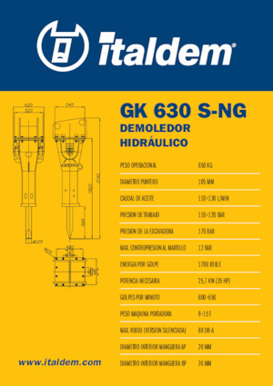 Hydraulische brekers Italdem GK 630 S-NG