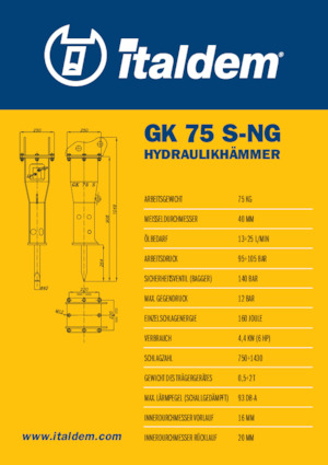 Hydraulische brekers Italdem GK 75 S-NG