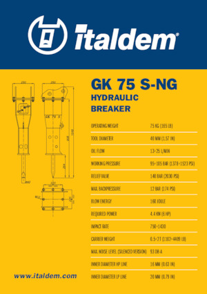 Hydraulische brekers Italdem GK 75 S-NG