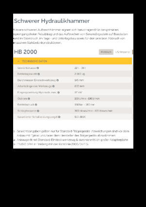 Hydraulische brekers Epiroc HB 2000