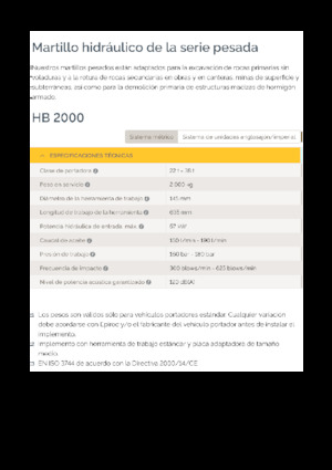 Hydraulische brekers Epiroc HB 2000