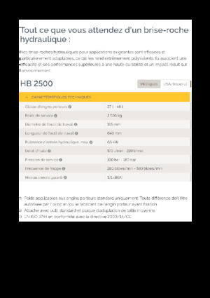 Hydraulische brekers Epiroc HB 2500