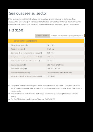 Hydraulische brekers Epiroc HB 3100