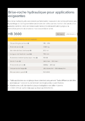 Hydraulische brekers Epiroc HB 3600