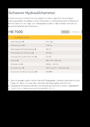 Hydraulische brekers Epiroc HB 7000