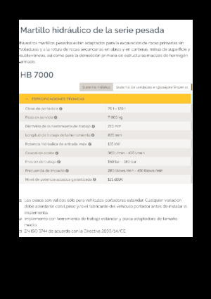 Hydraulische brekers Epiroc HB 7000