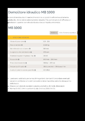 Hydraulische brekers Epiroc MB 1000