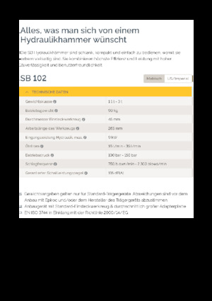 Hydraulische brekers Epiroc SB 102