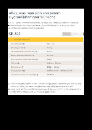 Hydraulische brekers Epiroc SB 302