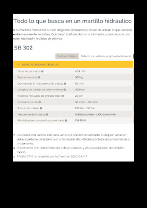 Hydraulische brekers Epiroc SB 302