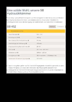 Hydraulische brekers Epiroc SB 452