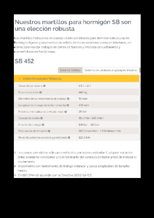 Hydraulische brekers Epiroc SB 452