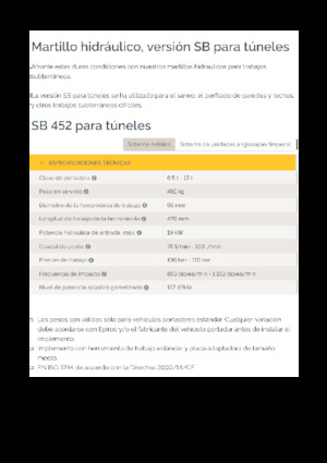 Hydraulische brekers Epiroc SB 452 T