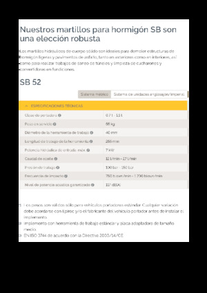 Hydraulische brekers Epiroc SB 52