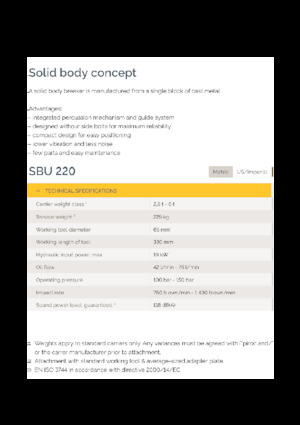 Hydraulische brekers Epiroc SBU 220