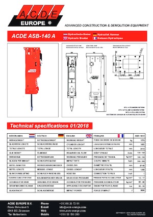 Hydraulische brekers ACDE ASB140A