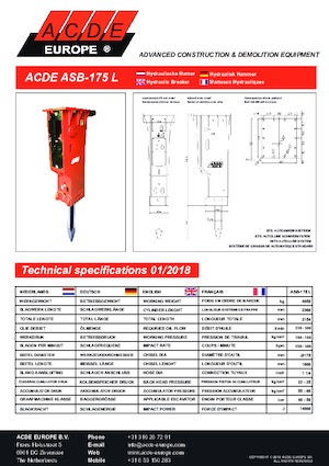 Hydraulische brekers ACDE ASB175L