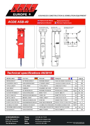 Hydraulische brekers ACDE ASB40