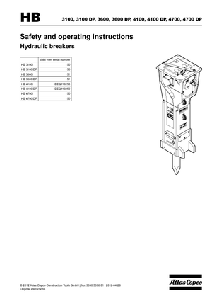 Hydraulische brekers Atlas Copco HB 3100