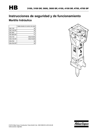 Hydraulische brekers Atlas Copco HB 3100