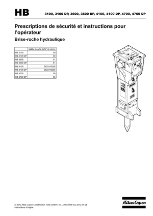 Hydraulische brekers Atlas Copco HB 3100