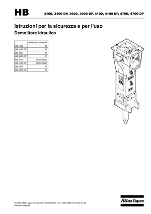 Hydraulische brekers Atlas Copco HB 3100