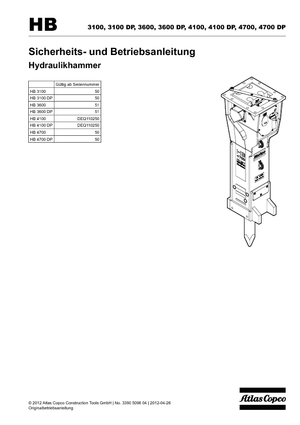 Hydraulische brekers Atlas Copco HB 3100