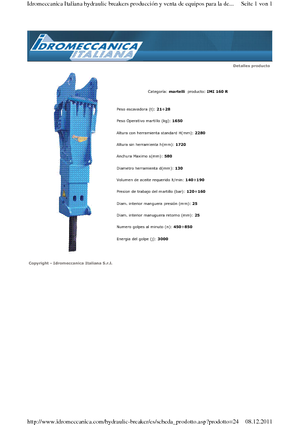 Hydraulische brekers Idromeccanica IMI 160 R