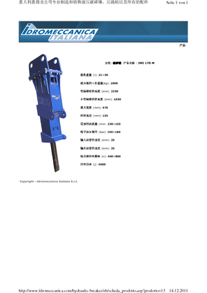 Hydraulische brekers Idromeccanica IMI 170 M