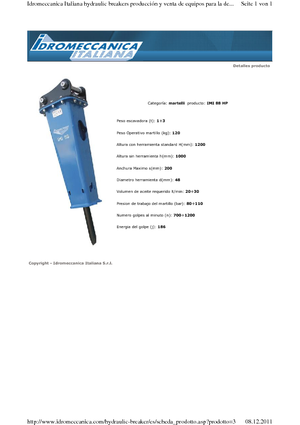 Hydraulische brekers Idromeccanica IMI 88