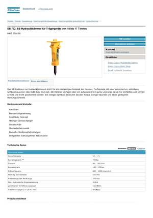 Hydraulische brekers Atlas Copco SB 702