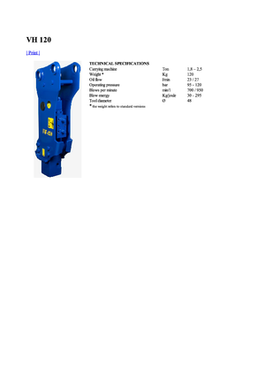 Hydraulische brekers Vistarini VH 120