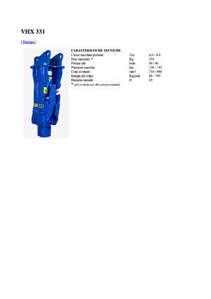 Hydraulische brekers Vistarini VHX 331