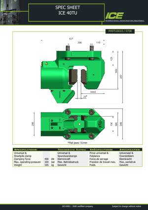 Hydraulische spantangen ICE 40 TU