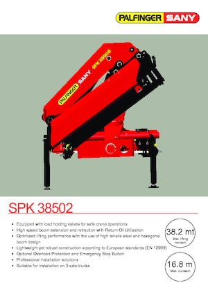 Hydraulische laadkranen Sany SPK 38502 E