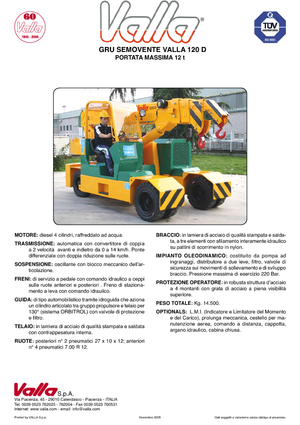 Industriële mobiele kranen Valla 120 D 
