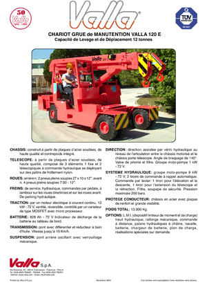 Industriële mobiele kranen Valla 120 E 