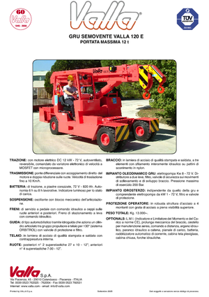 Industriële mobiele kranen Valla 120 E 