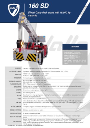 Industriële mobiele kranen Valla 160 SD 