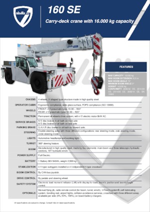Industriële mobiele kranen Valla 160 SE 